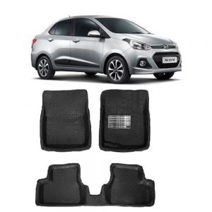 4.5D Car Floor Foot Tray Mats for Xcent  - Black